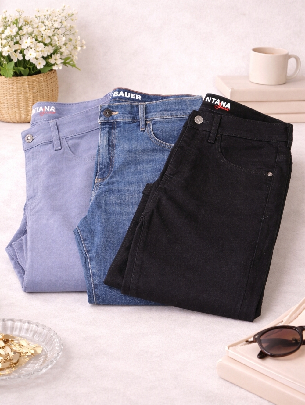 3 Pair NWT Jeans Bundle Size 8 Santana Eddie Bauer Deal Lot
